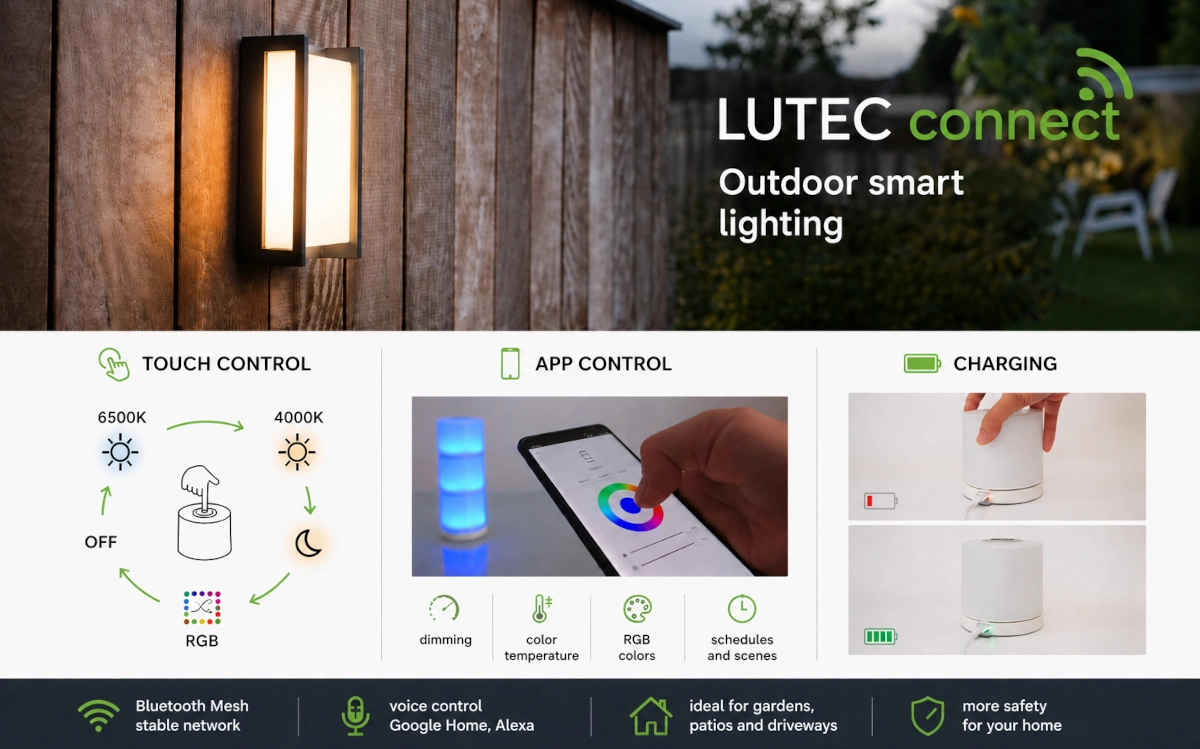 LUTEC Connect – inteligentne oświetlenie zewnętrzne SMART