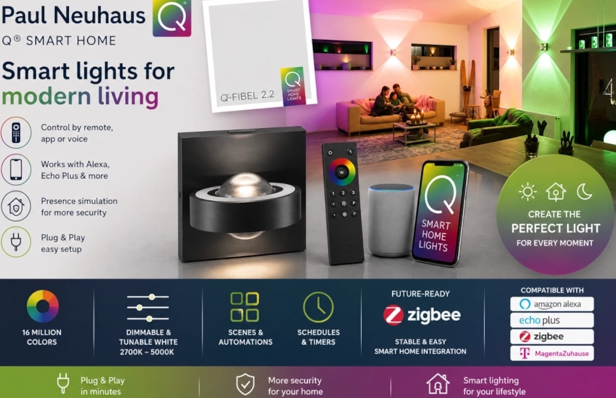 Paul Neuhaus Q® Smart Home – inteligentne lampy i żarówki do nowoczesnego domu