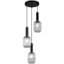 Italux Antiola PND-5588-3AM-BK+CL lampa wisząca 3x40W/E27 IP20 