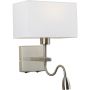 Italux Norte WL-1122-2-BL-SN-RC-WH kinkiet 2x60W, 3W/E27, LED IP20 3000K