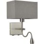 Italux Norte WL-1122-2-BL-SN-RC-GR kinkiet 2x60W, 3W/E27, LED IP20 3000K