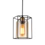 Italux Kalula PND-78901-1-BK+AMB lampa wisząca 1x40W/E27 IP20