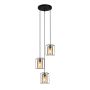 Italux Kalula PND-78901-3A-BK+AMB lampa wisząca 3x40W/E27 IP20