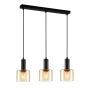 Italux Santia PND-65342-3-BK+AMB lampa wisząca 3x40W/E27 IP20