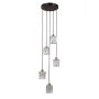 Italux Torno PND-40813-5R-BK-HBR lampa wisząca 5x40W/E14 IP20
