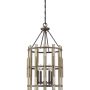 Quoizel Wood Hollow QZ-WOOD-HOLLOW-4P lampa wisząca 4x60W/E14  