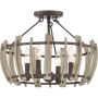Quoizel Wood Hollow QZ-WOOD-HOLLOW-SF lampa sufitowa 4x60W/E14  