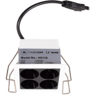 Maxlight X-LINE H0135 downlight wpuszczany 4x5w/led 350lm 3000k ip20
