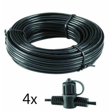 Przewód zasilający 10mb + 4 x złącze IP68 SPT-1W 120W 6007011 Garden Lights