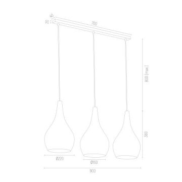 Argon SANTANA 1408 lampa wisząca 3x15W/E27  IP20