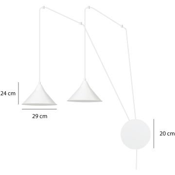 Emibig ABRAMO 2 WHITE 159/2 lampa wisząca 2x15W/E27 IP20