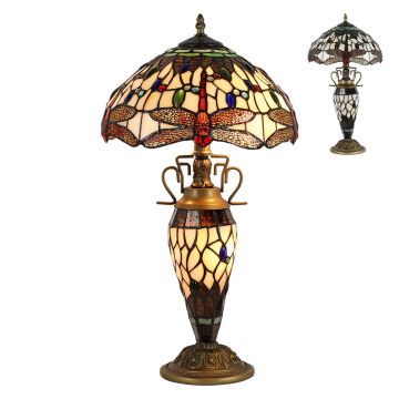 Prezent TIFFANY XXII. 1710 lampka stołowa 2x60W/E27|1x7W/E14 IP20
