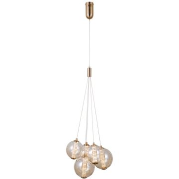 Italux Butero PND-34359-5-HBR-AMB lampa wisząca 5x20W/LED 1830lm 3000K IP20