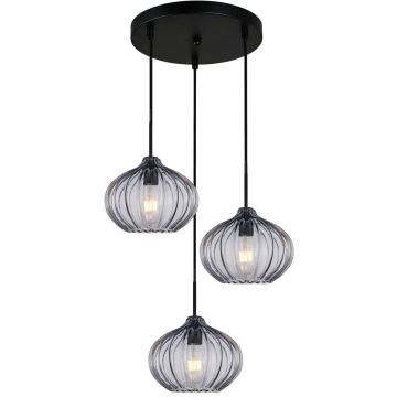 Italux Pansol PND-2940-3AS-BK-SG2 lampa wisząca 3x40W/E27   IP20