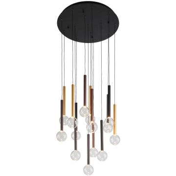 Italux Alinos PND-24019-14A-BK lampa wisząca 14x58W/LED 4410lm 3000K IP20