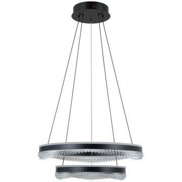 Italux Morte PND-34535-2L-BK lampa wisząca 2x70W/LED 4900lm 3000K/4000K/6000K IP20