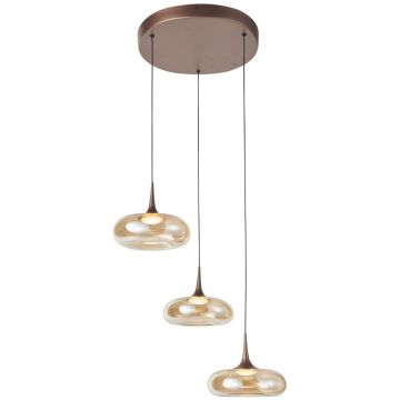 Italux Tenele PND-24028-3A-COPP lampa wisząca 3x21W/LED 1300lm 3000K IP20