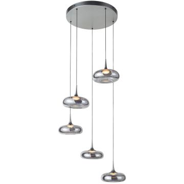 Italux Tenele PND-24028-5A-SILV lampa wisząca 5x35W/LED 1514lm 3000K IP20