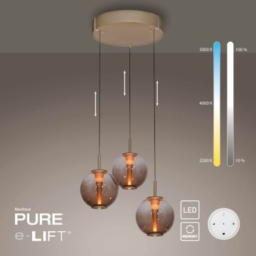 Paul Neuhaus PURE E-Infinity 2222-97 lampa wisząca 3x7W/LED 560lm 2200-5000k ip20