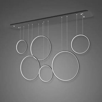 Altavola Design Ledowe okręgi LA076/P_180_in_3k_black lampa wisząca 6x130W/LED 7800lm 3000K IP44