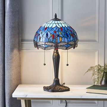 Interior1900 Dragonfly blue 64090 lampa stołowa 2x60W/E27 IP20