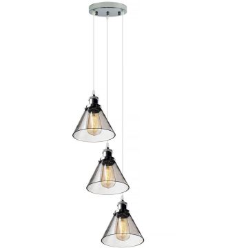 Altavola Design NEW YORK LOFT LA034/CO3_smoky_chrom lampa wisząca 3x40W/E27   IP20