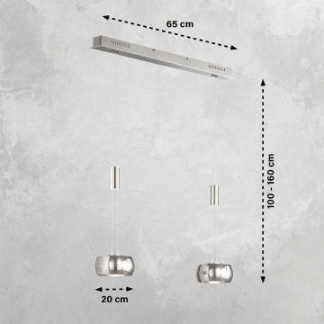 Fischer&Honsel Colette 60989 lampa wisząca 2x9W/LED 2700K IP20