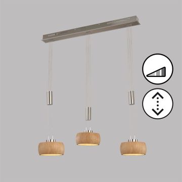 Fischer&Honsel SHINE-WOOD 61073 lampa wisząca 3x9W/LED 2700K IP20