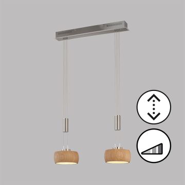 Fischer&Honsel SHINE-WOOD 61074 lampa wisząca 2x9W/LED 2700K IP20