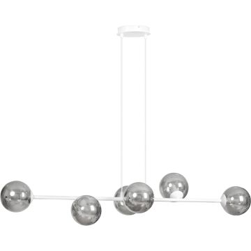 Emibig ROSSI 6 WH GRAFIT 878/6 lampa wisząca 6x10W/E14/T26 IP20