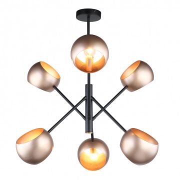 Italux CAVAZZA MDM-3690/6 BK+GD  Żyrandol 6x40W/E14