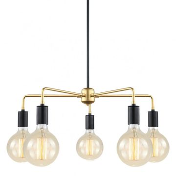 Italux MALENE MDM3386/5 BK+GD żyrandol 5x40W/E27 