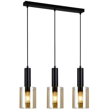 Italux Sardo PND-5581-3-BK+AMB lampa wisząca 3x40W/E27 IP20 