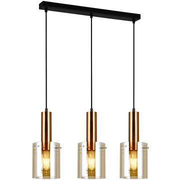 Italux Sardo PND-5581-3-BRO+AM lampa wisząca 3x40W/E27 IP20 