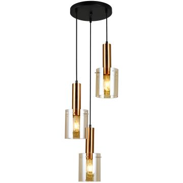 Italux Sardo PND-5581-3A-BRO+AMB lampa wisząca 3x40W/E27 IP20 
