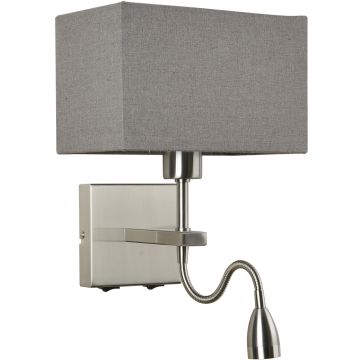 Italux Norte WL-1122-2-BL-SN-RC-GR kinkiet 2x60W, 3W/E27, LED IP20 3000K