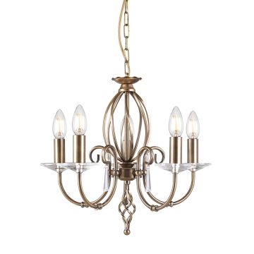 Elstead Lighting AEGEAN AG5 AGED BRASS żyrandol 5x60W/E14 