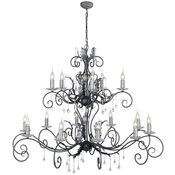 Elstead Lighting AMARILLI AML15 BLK/SILVER żyrandol 15x60W/E14 