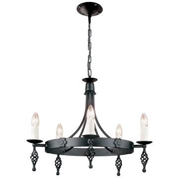 Elstead Lighting BELFRY BY5 BLACK żyrandol 5x60W/E14 