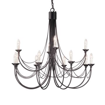 Elstead Lighting CARISBROOKE CB12 BLACK żyrandol 12x60W/E14 