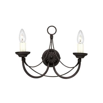 Elstead Lighting CARISBROOKE CB2 BLACK kinkiet 2x60W/E14 