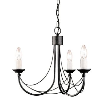 Elstead Lighting CARISBROOKE CB3 BLACK żyrandol 3x60W/E14 