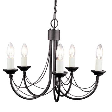 Elstead Lighting CARISBROOKE CB5 BLACK żyrandol 5x60W/E14 