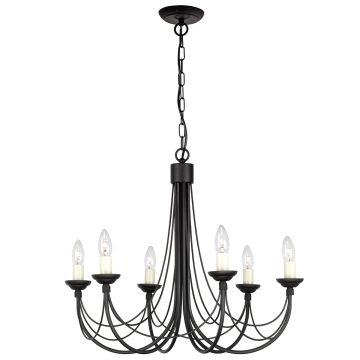 Elstead Lighting CARISBROOKE CB6 BLACK żyrandol 6x60W/E14 