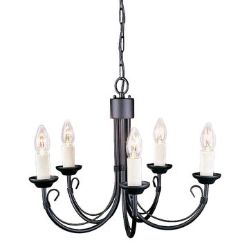 Elstead Lighting CHARTWELL CH5 BLACK Żyrandol 5x60W/E14
