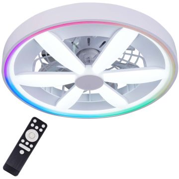 Polux MALAWI 343222 wentylator 48W + 15W/LED 5300lm 3000K-4000K-6500K +- RGB MAGIC IP20