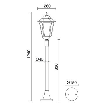 Novolux ELITE 6 096P-G05X1A-02 IP43 Lampa stojąca 1x42W/E27