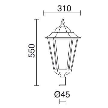 Novolux ELITE 6 096R-G05X1A-02 IP43 Oprawa do latarni 1x70W/E27