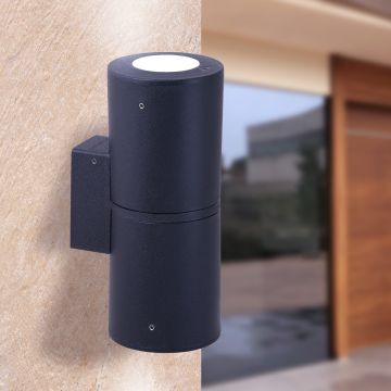 Fumagalli Franca FMG-FRANCA90-2LT-BLK kinkiet 2x6W/GU10 4000K-2700K IP55