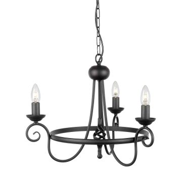 Elstead Lighting HARLECH HR3A BLACK żyrandol 3x60W/E14 